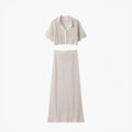 Ensemble femme bohème chic : top court décontracté et jupe longue taille haute en coton léger MAX FOR ME