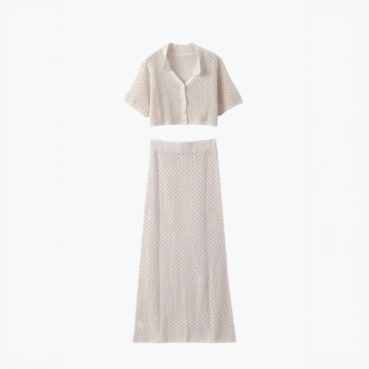 Ensemble femme bohème chic : top court décontracté et jupe longue taille haute en coton léger MAX FOR ME