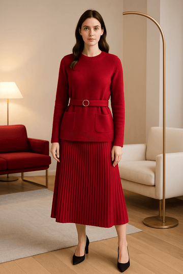 Ensemble gilet sans manches femme pantalon droit - coordination facile - MAX FOR ME Rouge / S MAX for ME