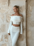 Ensemble jupe taille haute et top manches bouffantes – Look blanc chic d’été MAX FOR ME