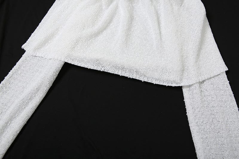 Ensemble jupe taille haute et top manches bouffantes – Look blanc chic d’été MAX FOR ME