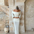 Ensemble jupe taille haute et top manches bouffantes – Look blanc chic d’été MAX FOR ME