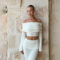 Ensemble jupe taille haute et top manches bouffantes – Look blanc chic d’été MAX FOR ME