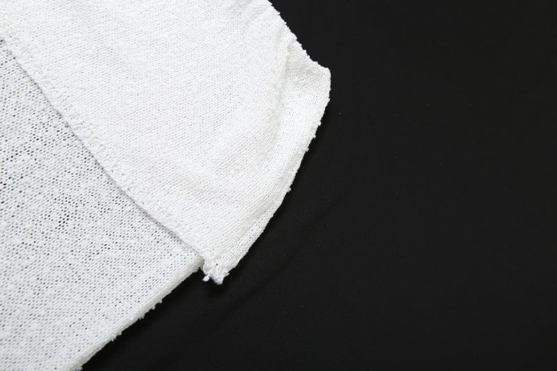 Ensemble jupe taille haute et top manches bouffantes – Look blanc chic d’été MAX FOR ME