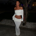 Ensemble jupe taille haute et top manches bouffantes – Look blanc chic d’été MAX FOR ME