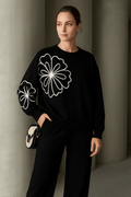 Ensemble pull à motif floral et pantalon ample - Confort cocooning et style bohème moderne MAX for ME