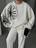 Ensemble pull à motif floral et pantalon ample - Confort cocooning et style bohème moderne MAX for ME