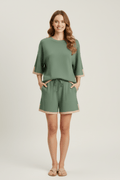 Ensemble short et t-shirt en maille - une allure chic et décontractée - MAX FOR ME MAX FOR ME