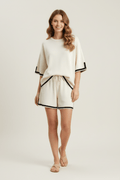 Ensemble short et t-shirt en maille - une allure chic et décontractée - MAX FOR ME MAX FOR ME