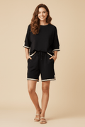Ensemble short et t-shirt en maille - une allure chic et décontractée - MAX FOR ME MAX FOR ME