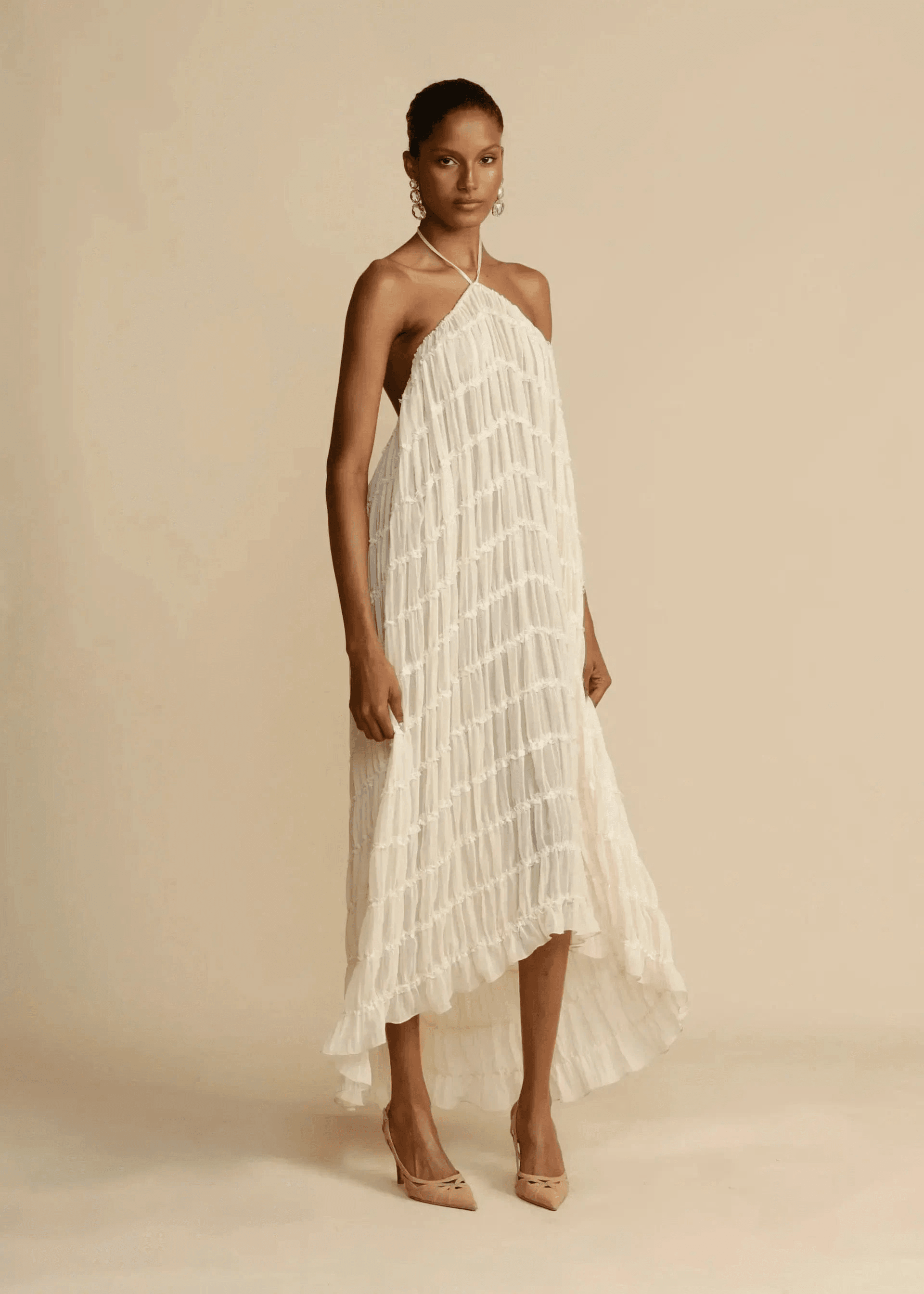 Ensemble Stella – Jupe Maxi et Top Dos Nu en Tissu Texturé Léger MAX for ME