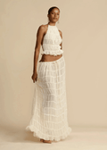 Ensemble Stella – Jupe Maxi et Top Dos Nu en Tissu Texturé Léger MAX for ME