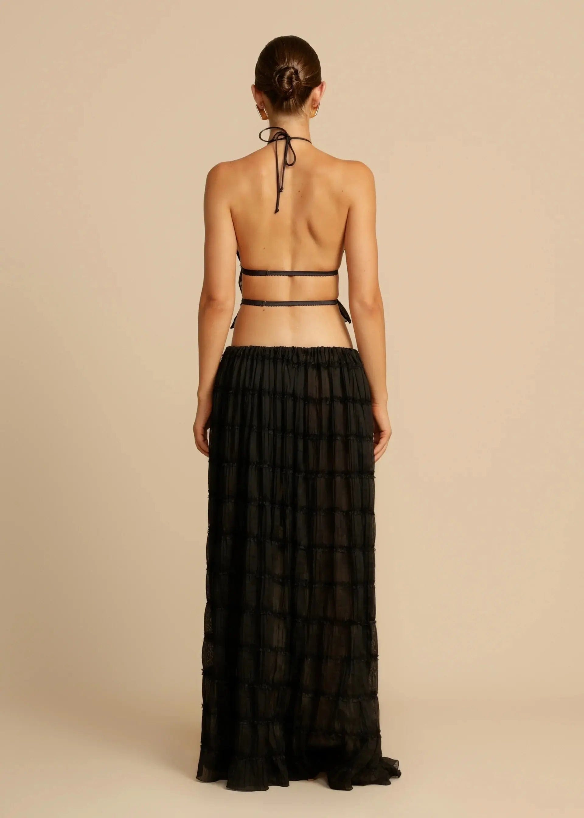 Ensemble Stella – Jupe Maxi et Top Dos Nu en Tissu Texturé Léger MAX for ME