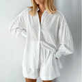 Ensemble Tailleur Femme Élégant en Coton et Polyester – Style Modeste et Confort Universel Blanc / S MAX FOR ME