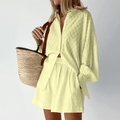 Ensemble Tailleur Femme Élégant en Coton et Polyester – Style Modeste et Confort Universel Jaune / S MAX FOR ME