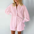 Ensemble Tailleur Femme Élégant en Coton et Polyester – Style Modeste et Confort Universel Rose Frais / S MAX FOR ME