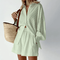 Ensemble Tailleur Femme Élégant en Coton et Polyester – Style Modeste et Confort Universel Vert Foncé / S MAX FOR ME