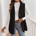 Gilet capuche femme pelucheux mi-long cocooning moderne MAX FOR ME Noir / S MAX FOR ME