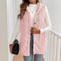 Gilet capuche femme pelucheux mi-long cocooning moderne MAX FOR ME Rose clair / S MAX FOR ME