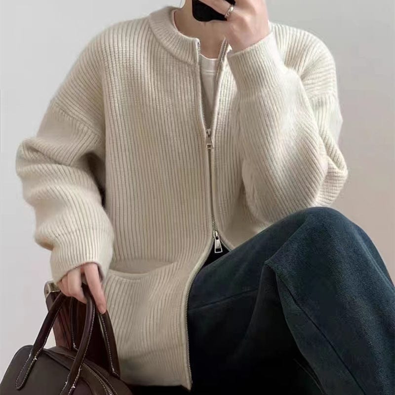 Gilet zippé en maille douce - le confort essentiel Blanc Cassé / S MAX FOR ME