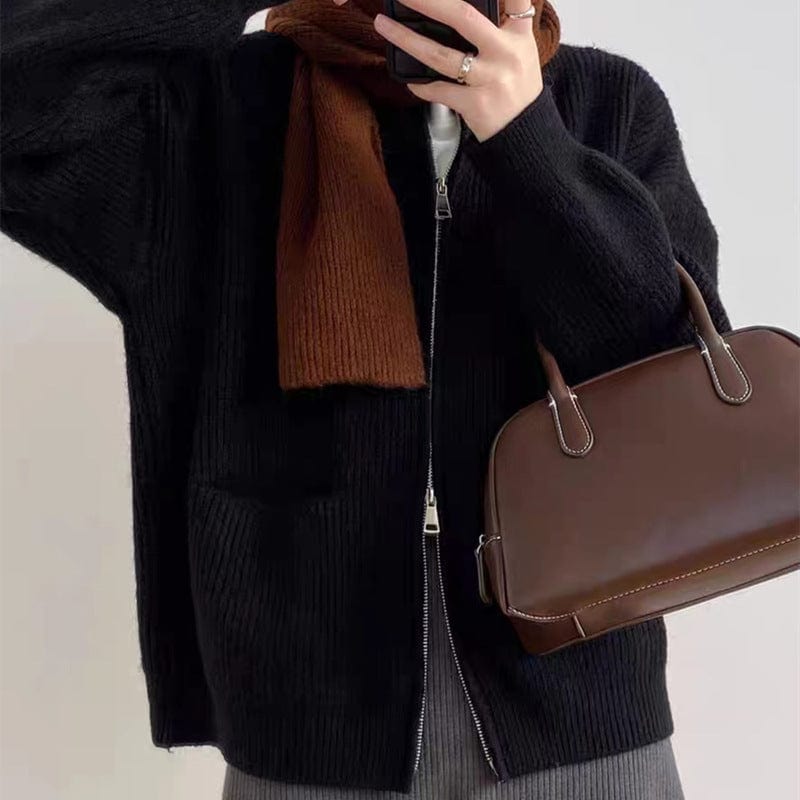 Gilet zippé en maille douce - le confort essentiel Noir / S MAX FOR ME