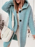 Manteau à capuche effet mouton - chaleur et confort au quotidien - MAX FOR ME Cyan clair / S MAX FOR ME
