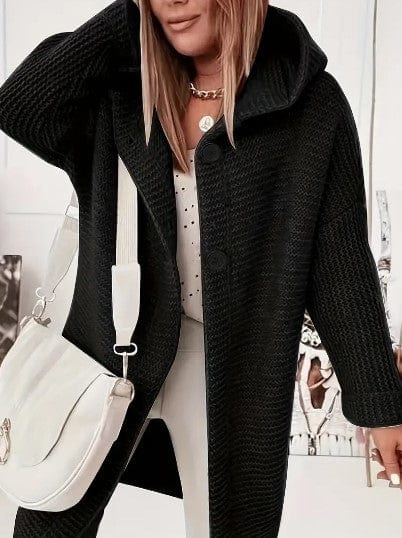 Manteau à capuche effet mouton - chaleur et confort au quotidien - MAX FOR ME Noir / S MAX FOR ME