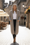Manteau-cardigan à capuche en grosse maille - un cocon de douceur et de style - MAX FOR ME Kaki / S MAX FOR ME