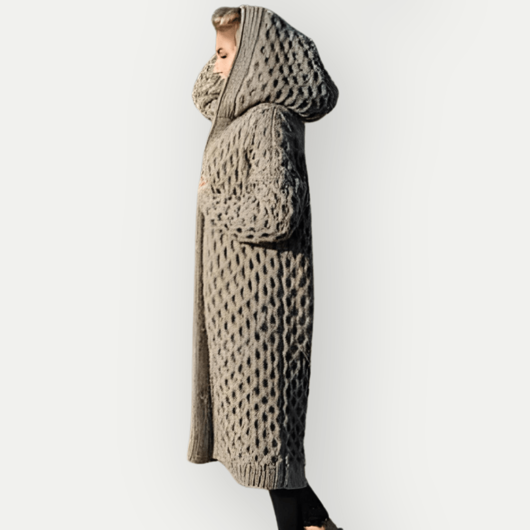 Manteau-cardigan à capuche en grosse maille - un cocon de douceur et de style - MAX FOR ME MAX FOR ME
