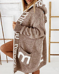 Manteau en maille à capuche - chaleur et style graphique - MAX FOR ME MAX FOR ME