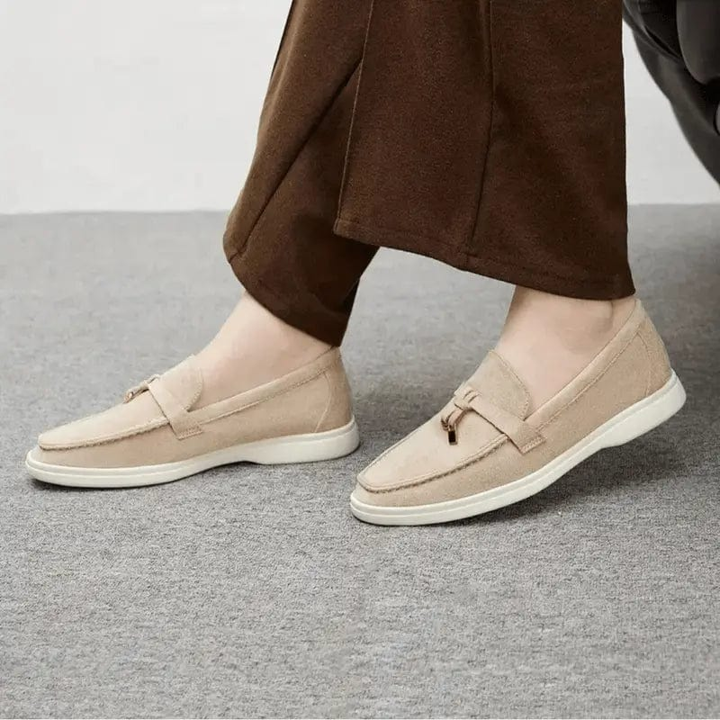 Mocassins Femme En Daim - Chaussures Plates Confortables, Style Rétro, Semelle Antidérapante, Pour Quotidien Décontracté
