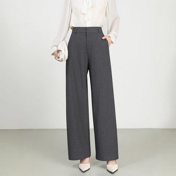 Pantalon tailleur jambes larges - une silhouette élancée - MAX FOR ME Gris foncé / S MAX FOR ME