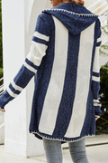 Pull capuche rayures contrastées femme décontracté moderne style urbain MAX FOR ME