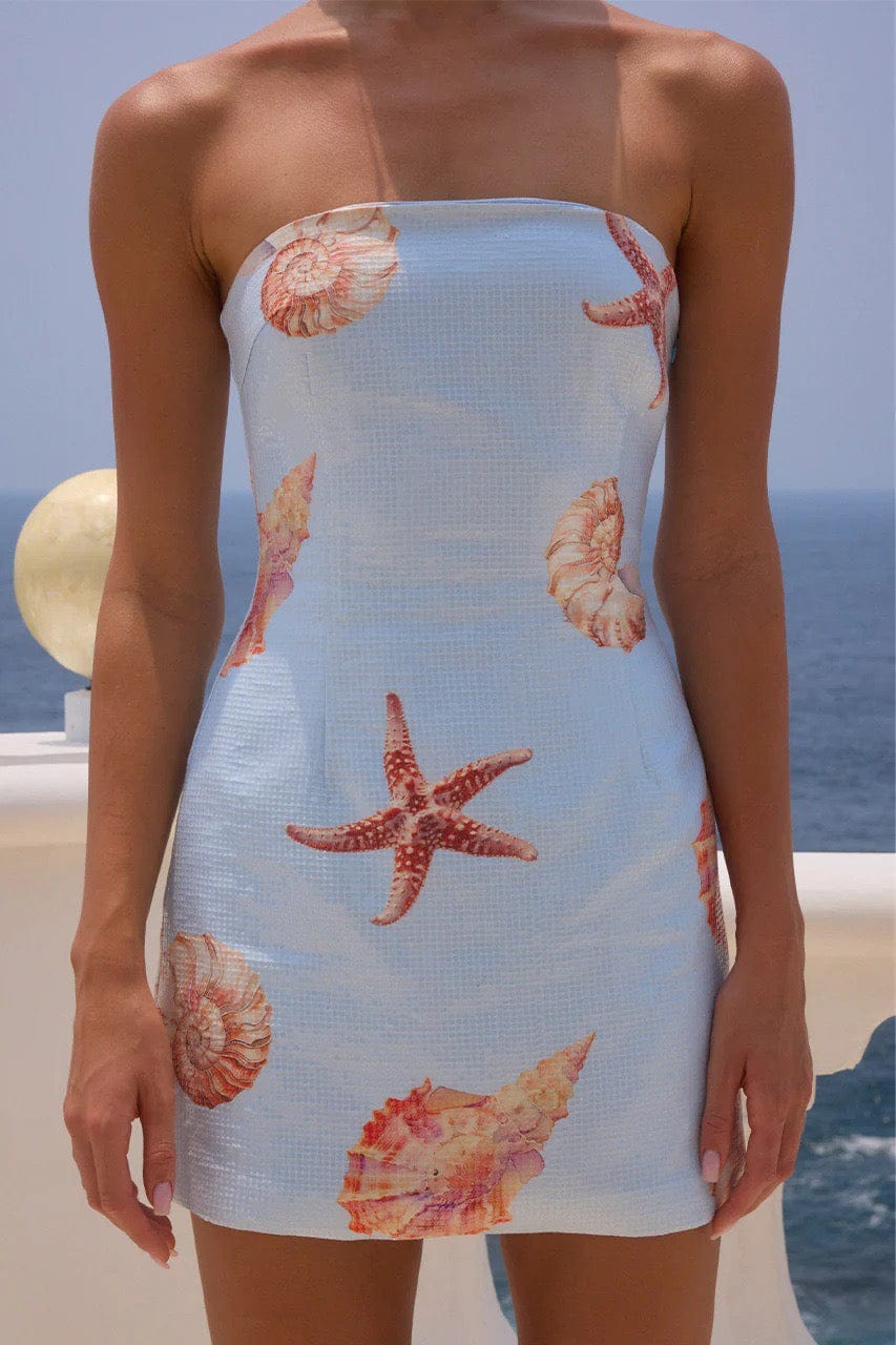 Robe Bustier Courte – Élégance Structurée et Tissu Fluide pour l’Été Bleu Azur / L MAX FOR ME