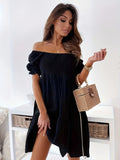 Robe courte épaules dénudées – coupe fluide et style bohème estival MAX FOR ME