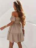 Robe courte épaules dénudées – coupe fluide et style bohème estival MAX FOR ME