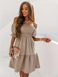 Robe courte épaules dénudées – coupe fluide et style bohème estival MAX FOR ME