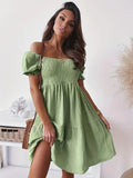 Robe courte épaules dénudées – coupe fluide et style bohème estival MAX FOR ME
