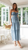 Robe d'Été Midi Cami à Bretelles Fines – Légèreté & Fraîcheur Saisonnière Bleu clair / S MAX FOR ME