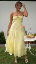 Robe d'Été Midi Cami à Bretelles Fines – Légèreté & Fraîcheur Saisonnière Jaune clair / S MAX FOR ME
