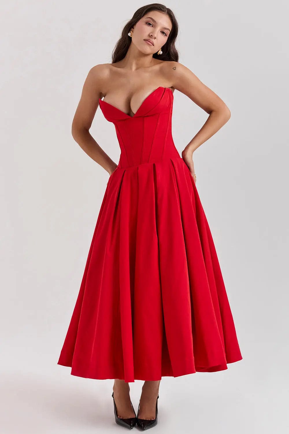 MAX for ME Robe Daphne avec Corsage Structuré et Jupe Volumineuse