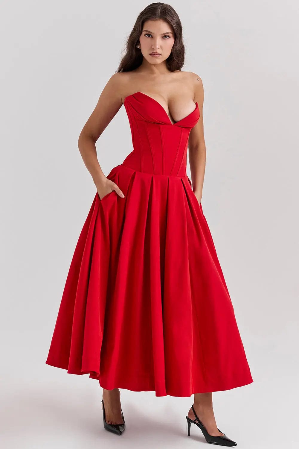 MAX for ME Robe Daphne avec Corsage Structuré et Jupe Volumineuse