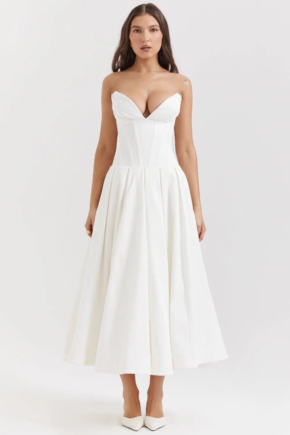 MAX for ME Robe Daphne avec Corsage Structuré et Jupe Volumineuse