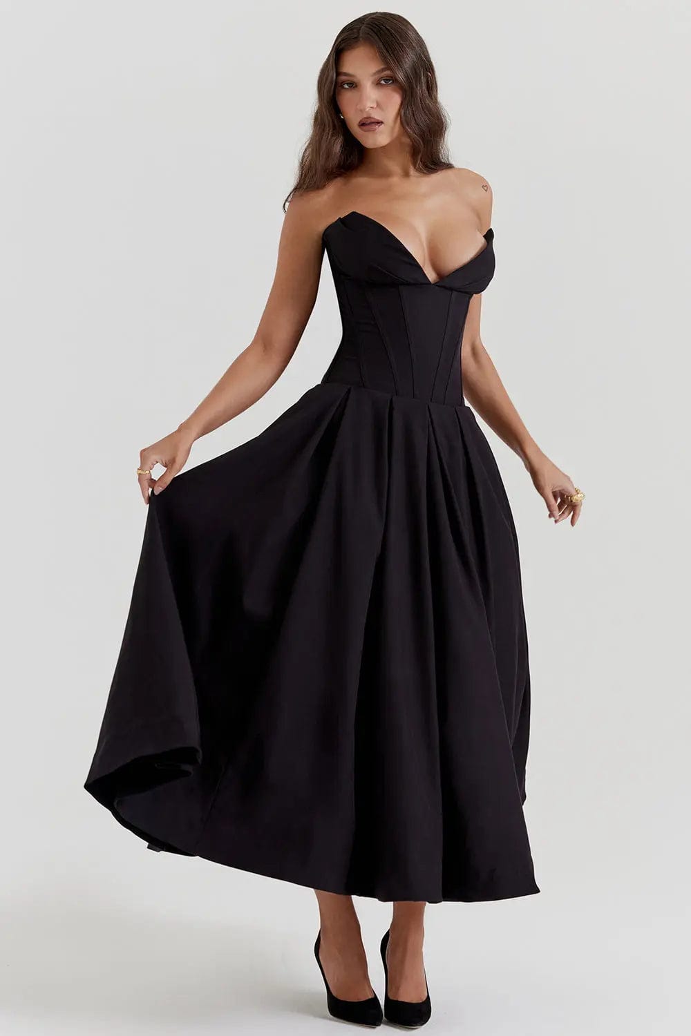 MAX for ME Robe Daphne avec Corsage Structuré et Jupe Volumineuse
