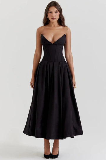 MAX for ME Robe Daphne avec Corsage Structuré et Jupe Volumineuse