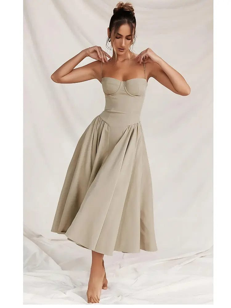MAX for ME Beige / 36 Robe de Soirée Élégante pour Femme