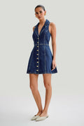 Robe en Jean Sans Manches pour Femmes – Boutonnage Central MAX FOR ME