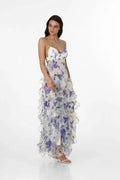 MAX for ME Robe longue Ella en georgette légère avec volants