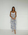 MAX for ME Robe longue Ella en georgette légère avec volants