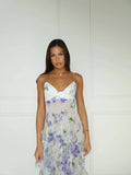 MAX for ME Robe longue Ella en georgette légère avec volants